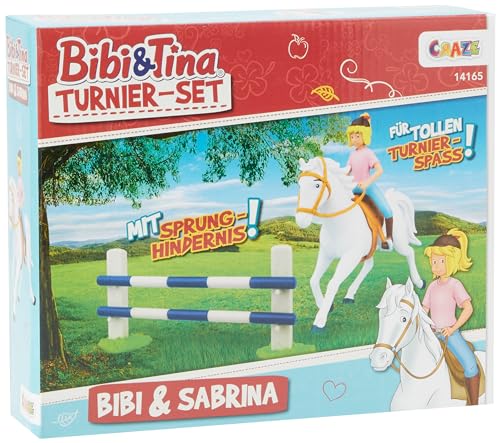 CRAZE BIBI & TINA Turnierset mit Reiterin Pferd Bibi und Sabrina inkl. Reitzubehör Spielfiguren zum Sammeln 14165 von CRAZE