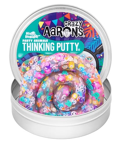 Crazy Aaron's Hide Inside!® Party Animals Thinking Putty® – 10,2 cm Dose Denkknete – ungiftige sensorische Spielknete – trocknet nie aus – kreatives Spielzeug für Kinder und Erwachsene von Crazy Aaron's