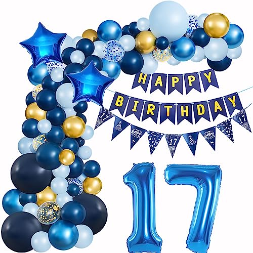 17 Geburtstag Deko Blau Geburtstagsdeko 17 Junge Luftballons Geburtstag Blau Gold Deko 17 Luftballon Girlande Blau 17 Jahr Geburtstagdeko Ballon Girlande Blau Gold Geburtstagsdeko 17. Dunkelblau von Crazy-M