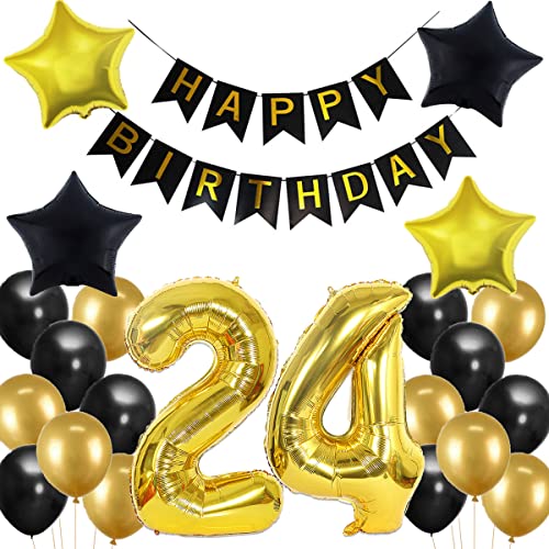 24. Geburtstag Dekoration, 24 Geburtstag Deko Schwarz und Gold, Geburtstagsdeko 24 Jahre Mann, 24 Jahre Geburtstagdeko Mann, Luftballon 24. Geburtstag Deko, 24. Party Luftballons 24. Geburtstag Dekoration, 24 Geburtstag Deko Schwarz und Gold, Geburtstagsdeko 24 Jahre Mann, 24 Jahre Geburtstagdeko Mann, Luftballon 24. Geburtstag Deko, 24. Party Luftballons von Crazy-M