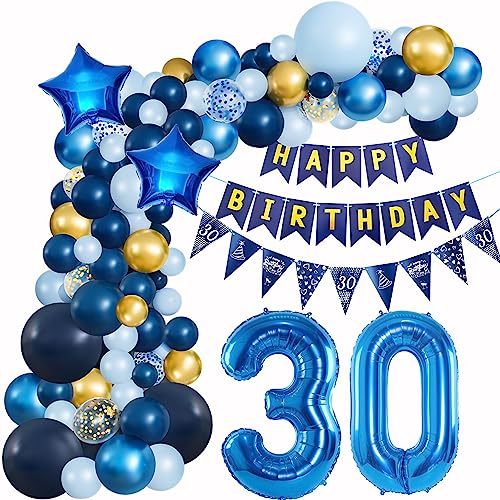30 Geburtstag Deko Blau Geburtstagsdeko 30 Mann Luftballons Geburtstag Blau Gold Deko 30 Luftballon Girlande Blau 30 Jahr Geburtstagdeko Ballon Girlande Blau Gold Geburtstagsdeko 30. Dunkelblau von Crazy-M