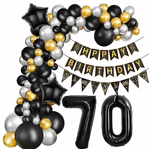 70. Geburtstag Dekoration Frauen Deko 70. Geburtstag Mann Luftballon 70. Geburtstag Gold Schwarz Silber Geburtstag 70 Jahre Mann Ballon Girland 70 Geburtstag Frau Mann 70. Geburtstag Dekorationen von Crazy-M