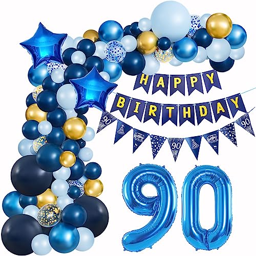 90 Geburtstag Deko Blau Geburtstagsdeko 90 Mann Luftballons Geburtstag Blau Gold Deko 90 Luftballon Girlande Blau 90 Jahr Geburtstagdeko Ballon Girlande Blau Gold Geburtstagsdeko 90. Dunkelblau von Crazy-M