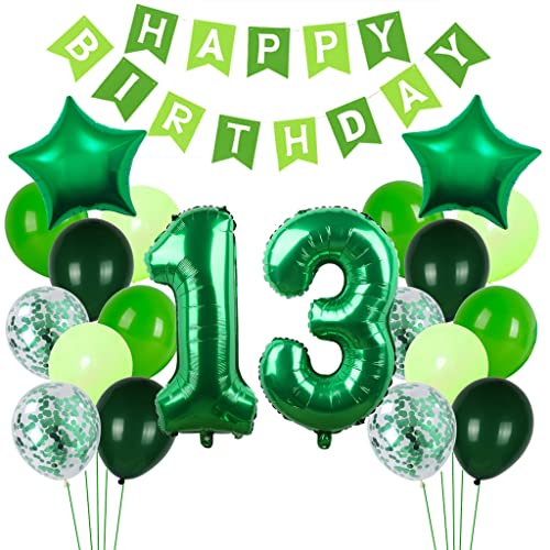 Crazy-M Grün Luftballon 13. Geburtstagsdeko für Jungen Mädchen, 13 Jahr Grün Deko zum Geburtstag Grün Folienballon 13 Zahl Deko 13. Geburtstag Happy Birthday Banner Dekoration Crazy-M Grün Luftballon 13. Geburtstagsdeko für Jungen Mädchen, 13 Jahr Grün Deko zum Geburtstag Grün Folienballon 13 Zahl Deko 13. Geburtstag Happy Birthday Banner Dekoration von Crazy-M