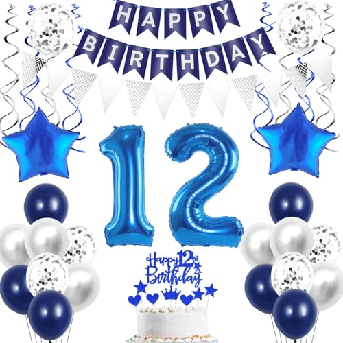 Crazy-M 12. Geburtstag Junge Deko Set - Blau, Silber - Geburtstag - 1 Stück von Crazy-M