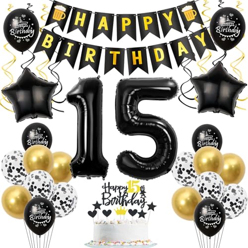 Deko 15. geburtstag junge mädchen luftballon 15 geburtstag mädchen deko geschenk für 15. geburtstag junge schwarz gold geburtstagsdeko 15 jahre mädchen ballon geburtstags tortendeko 15 junge Deko 15. geburtstag junge mädchen luftballon 15 geburtstag mädchen deko geschenk für 15. geburtstag junge schwarz gold geburtstagsdeko 15 jahre mädchen ballon geburtstags tortendeko 15 junge von Crazy-M