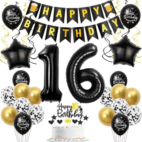 Deko 16. geburtstag junge mädchen luftballon 16 geburtstag mädchen deko geschenk für 16. geburtstag junge schwarz gold geburtstagsdeko 16 jahre mädchen ballon geburtstags tortendeko 16 junge Deko 16. geburtstag junge mädchen luftballon 16 geburtstag mädchen deko geschenk für 16. geburtstag junge schwarz gold geburtstagsdeko 16 jahre mädchen ballon geburtstags tortendeko 16 junge von Crazy-M