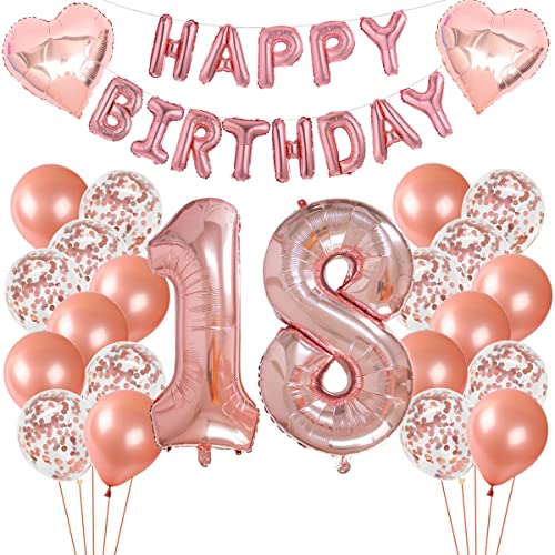 Geburtstag Deko Set Nummer 18 Luftballon Rosegold Mädchen, Geburtstag Party Deko -2 Zahl 18 Aufblasbar Helium Folienballon+13 Happy birthday Folienballon+ 20 Ballons+ 2 Stern Ballon Geburtstag Deko Set Nummer 18 Luftballon Rosegold Mädchen, Geburtstag Party Deko -2 Zahl 18 Aufblasbar Helium Folienballon+13 Happy birthday Folienballon+ 20 Ballons+ 2 Stern Ballon von Crazy-M