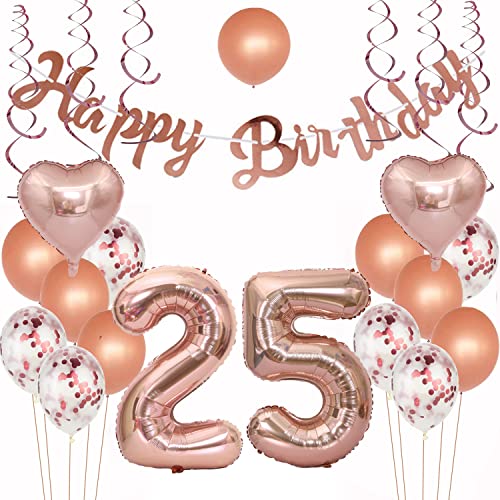 Geburtstagsdeko 25 Rosegold Luftballon 25. Geburtstag Rosegold Geburtstagsdeko 25 Jahr Mädchen Frau 25 Geburtstag Deko 25. Geburtstag Dekoration Luftballons 25 Geburtstags deko Frau von Crazy-M