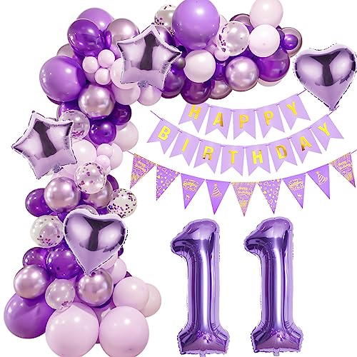 Lila 11 Geburtstag Deko Mädchen, Ballon Girlanden 11 Geburtstag Dekoration, Lila Geburtstagsdeko 11 Mädchen,Luftballons Girlande 11. Lila Deko,Mädchen 11. Geburtstag Dekorationen Violett Lila 11 Geburtstag Deko Mädchen, Ballon Girlanden 11 Geburtstag Dekoration, Lila Geburtstagsdeko 11 Mädchen,Luftballons Girlande 11. Lila Deko,Mädchen 11. Geburtstag Dekorationen Violett von Crazy-M