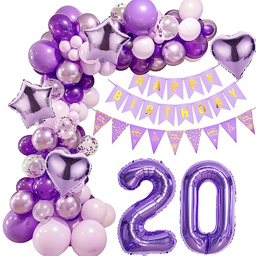Lila 20 Geburtstag Deko Frauen, Ballon Girlanden 20 Geburtstag Dekoration, Lila Geburtstagsdeko 20 Frauen,Luftballons Girlande 20. Lila Deko,Frauen 20. Geburtstag Dekorationen Violett Lila 20 Geburtstag Deko Frauen, Ballon Girlanden 20 Geburtstag Dekoration, Lila Geburtstagsdeko 20 Frauen,Luftballons Girlande 20. Lila Deko,Frauen 20. Geburtstag Dekorationen Violett von Crazy-M