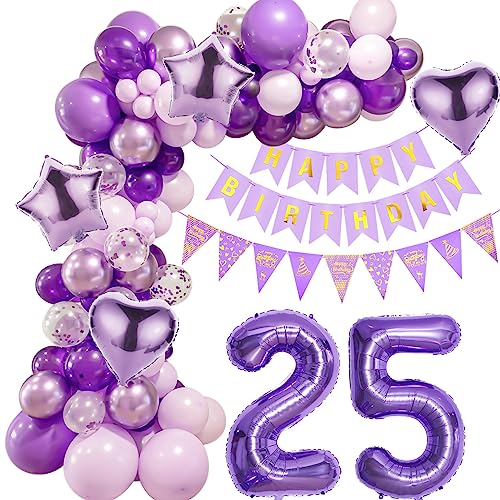 Lila 25 Geburtstag Deko Frauen, Ballon Girlanden 25 Geburtstag Dekoration, Lila Geburtstagsdeko 25 Frauen,Luftballons Girlande 25. Lila Deko,Frauen 25. Geburtstag Dekorationen Violett Lila 25 Geburtstag Deko Frauen, Ballon Girlanden 25 Geburtstag Dekoration, Lila Geburtstagsdeko 25 Frauen,Luftballons Girlande 25. Lila Deko,Frauen 25. Geburtstag Dekorationen Violett von Crazy-M