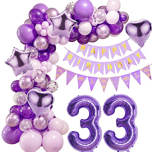 Lila 33 Geburtstag Deko Frauen, Ballon Girlanden 33 Geburtstag Dekoration, Lila Geburtstagsdeko 33 Frauen,Luftballons Girlande 33. Lila Deko,Frauen 33. Geburtstag Dekorationen Violett Lila 33 Geburtstag Deko Frauen, Ballon Girlanden 33 Geburtstag Dekoration, Lila Geburtstagsdeko 33 Frauen,Luftballons Girlande 33. Lila Deko,Frauen 33. Geburtstag Dekorationen Violett von Crazy-M