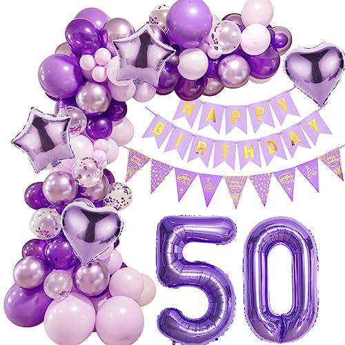 Lila 50 Geburtstag Deko Frauen, Ballon Girlanden 50 Geburtstag Dekoration, Lila Geburtstagsdeko 50 Frauen,Luftballons Girlande 50. Lila Deko,Frauen 50. Geburtstag Dekorationen Violett Lila 50 Geburtstag Deko Frauen, Ballon Girlanden 50 Geburtstag Dekoration, Lila Geburtstagsdeko 50 Frauen,Luftballons Girlande 50. Lila Deko,Frauen 50. Geburtstag Dekorationen Violett von Crazy-M