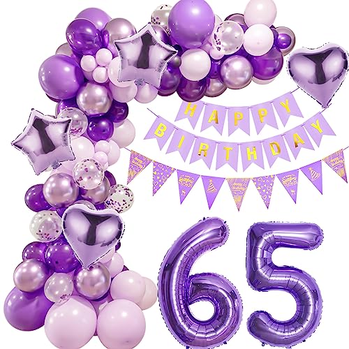 Lila 65 Geburtstag Deko Frauen, Ballon Girlanden 65 Geburtstag Dekoration, Lila Geburtstagsdeko 65 Frauen,Luftballons Girlande 65. Lila Deko,Frauen 65. Geburtstag Dekorationen Violett Lila 65 Geburtstag Deko Frauen, Ballon Girlanden 65 Geburtstag Dekoration, Lila Geburtstagsdeko 65 Frauen,Luftballons Girlande 65. Lila Deko,Frauen 65. Geburtstag Dekorationen Violett von Crazy-M