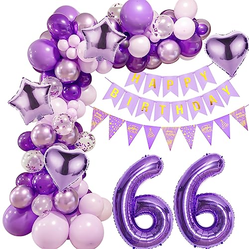 Lila 66 Geburtstag Deko Frauen, Ballon Girlanden 66 Geburtstag Dekoration, Lila Geburtstagsdeko 66 Frauen,Luftballons Girlande 66. Lila Deko,Frauen 66. Geburtstag Dekorationen Violett Lila 66 Geburtstag Deko Frauen, Ballon Girlanden 66 Geburtstag Dekoration, Lila Geburtstagsdeko 66 Frauen,Luftballons Girlande 66. Lila Deko,Frauen 66. Geburtstag Dekorationen Violett von Crazy-M