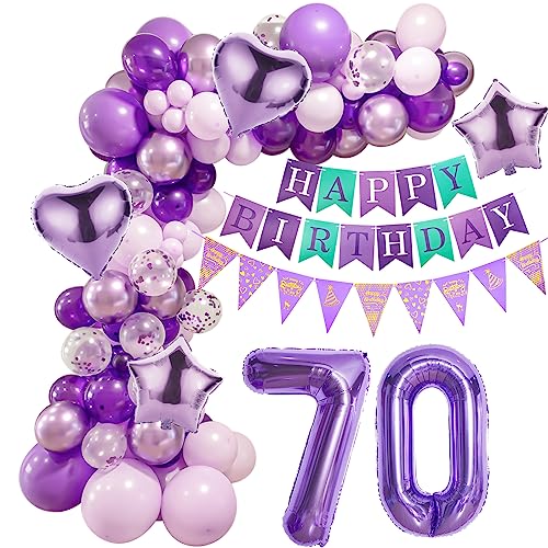 Lila 70 Geburtstag Deko Frauen, Geburtstagsdeko 70 Frauen, Lila Deko 70 Geburtstag Luftballon, 70. Ballon Girlande Lila, 70. Deko Geburtstag Frauen, Lila 70 Geburtstag Luftballons Girlande von Crazy-M