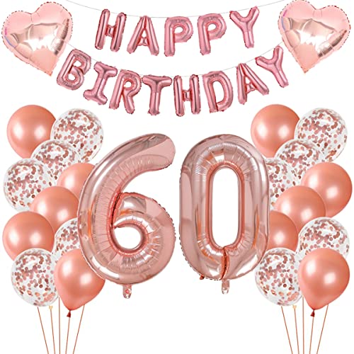 Luftballon 60 Geburtstag Rosegold, Geburtstagsdeko 60 Jahre Frau , Deko 60 Geburtstag Frauen, 60 Geburtstag Deko Rosegold, Balloon 60.Geburtstagsdeko Folienballon, 60 Jahre Geburtstag Frau von Crazy-M