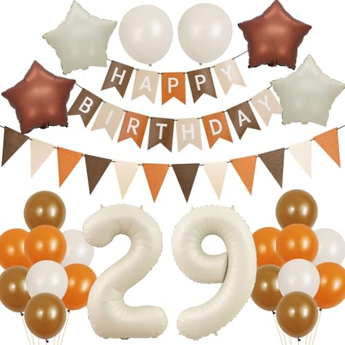 Luftballons 29 Geburtstag Frauen Deko, Geburtstagsdeko 29 Jahre Frau Mann Ballon, Retro Kaffee Braun sand weiß Deko Ballon 29. geburtstag Frauen dekoration, 29 Geburtstag deko Luftballons 29 Geburtstag Frauen Deko, Geburtstagsdeko 29 Jahre Frau Mann Ballon, Retro Kaffee Braun sand weiß Deko Ballon 29. geburtstag Frauen dekoration, 29 Geburtstag deko von Crazy-M