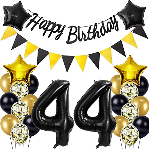 Schwarz/Gold luftballons 44.geburtstag deko für mann frauen,geburtstagsdeko 44 jahre mann frau,folienballon 44 jahre geburtstag dekoration mann happy birthday für 44 geburtstag männer mann deko(44) Schwarz/Gold luftballons 44.geburtstag deko für mann frauen,geburtstagsdeko 44 jahre mann frau,folienballon 44 jahre geburtstag dekoration mann happy birthday für 44 geburtstag männer mann deko(44) von Crazy-M