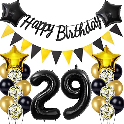 Schwarz/Gold luftballons 29.geburtstag deko für mann frauen,geburtstagsdeko 29 jahre mann frau,folienballon 29 jahre geburtstag dekoration mann happy birthday für 29 geburtstag männer mann deko(29) Schwarz/Gold luftballons 29.geburtstag deko für mann frauen,geburtstagsdeko 29 jahre mann frau,folienballon 29 jahre geburtstag dekoration mann happy birthday für 29 geburtstag männer mann deko(29) von Crazy-M