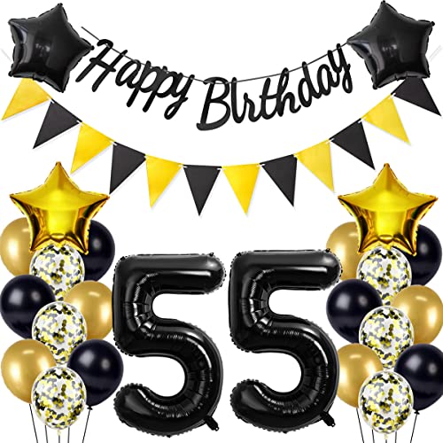 Schwarz/Gold luftballons 55.geburtstag deko für mann frauen,geburtstagsdeko 55 jahre mann frau,folienballon 55 jahre geburtstag dekoration mann happy birthday für 55 geburtstag männer mann deko(55) Schwarz/Gold luftballons 55.geburtstag deko für mann frauen,geburtstagsdeko 55 jahre mann frau,folienballon 55 jahre geburtstag dekoration mann happy birthday für 55 geburtstag männer mann deko(55) von Crazy-M