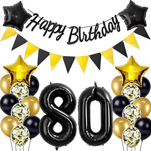 Schwarz/Gold luftballons 80.geburtstag deko für mann frauen,geburtstagsdeko 80 jahre mann frau,folienballon 80 jahre geburtstag dekoration mann happy birthday für 80 geburtstag männer mann deko(80) Schwarz/Gold luftballons 80.geburtstag deko für mann frauen,geburtstagsdeko 80 jahre mann frau,folienballon 80 jahre geburtstag dekoration mann happy birthday für 80 geburtstag männer mann deko(80) von Crazy-M
