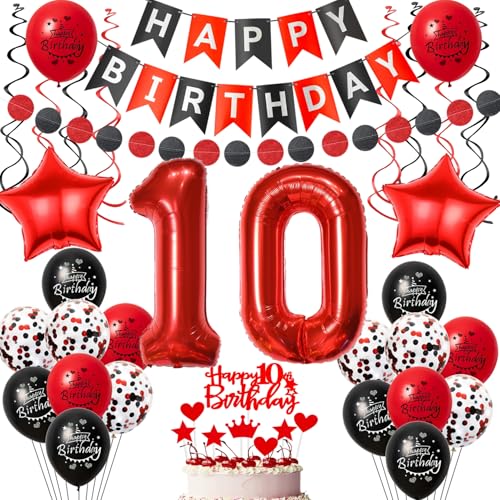 luftballon 10 Geburtstag Deko Mädchen, Geburtstagsdeko 10 jahre Mädchen ballon,Schwarz Rot Deko 10. Geburtstag Mädchen ballon Tortendeko 10 Geburtstag Mädchen Schwarz 10 Geburtstag Dekoration Rot luftballon 10 Geburtstag Deko Mädchen, Geburtstagsdeko 10 jahre Mädchen ballon,Schwarz Rot Deko 10. Geburtstag Mädchen ballon Tortendeko 10 Geburtstag Mädchen Schwarz 10 Geburtstag Dekoration Rot von Crazy-M