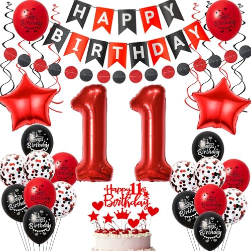 luftballon 11 Geburtstag Deko Mädchen, Geburtstagsdeko 11 jahre Mädchen ballon,Schwarz Rot Deko 11. Geburtstag Mädchen ballon Tortendeko 11 Geburtstag Mädchen Schwarz 11 Geburtstag Dekoration Rot luftballon 11 Geburtstag Deko Mädchen, Geburtstagsdeko 11 jahre Mädchen ballon,Schwarz Rot Deko 11. Geburtstag Mädchen ballon Tortendeko 11 Geburtstag Mädchen Schwarz 11 Geburtstag Dekoration Rot von Crazy-M