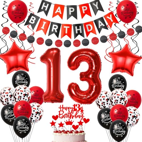 luftballon 13 Geburtstag Deko Mädchen, Geburtstagsdeko 13 jahre Mädchen ballon,Schwarz Rot Deko 13. Geburtstag Mädchen ballon Tortendeko 13 Geburtstag Mädchen Schwarz 13 Geburtstag Dekoration Rot luftballon 13 Geburtstag Deko Mädchen, Geburtstagsdeko 13 jahre Mädchen ballon,Schwarz Rot Deko 13. Geburtstag Mädchen ballon Tortendeko 13 Geburtstag Mädchen Schwarz 13 Geburtstag Dekoration Rot von Crazy-M