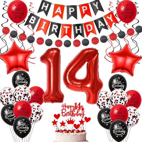 luftballon 14 Geburtstag Deko Mädchen, Geburtstagsdeko 14 jahre Mädchen ballon,Schwarz Rot Deko 14. Geburtstag Mädchen ballon Tortendeko 14 Geburtstag Mädchen Schwarz 14 Geburtstag Dekoration Rot luftballon 14 Geburtstag Deko Mädchen, Geburtstagsdeko 14 jahre Mädchen ballon,Schwarz Rot Deko 14. Geburtstag Mädchen ballon Tortendeko 14 Geburtstag Mädchen Schwarz 14 Geburtstag Dekoration Rot von Crazy-M