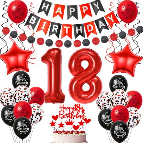luftballon 18 Geburtstag Deko Mädchen, Geburtstagsdeko 18 jahre Mädchen ballon,Schwarz Rot Deko 18. Geburtstag Mädchen ballon Tortendeko 18 Geburtstag Mädchen Schwarz 18 Geburtstag Dekoration Rot luftballon 18 Geburtstag Deko Mädchen, Geburtstagsdeko 18 jahre Mädchen ballon,Schwarz Rot Deko 18. Geburtstag Mädchen ballon Tortendeko 18 Geburtstag Mädchen Schwarz 18 Geburtstag Dekoration Rot von Crazy-M