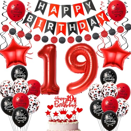 luftballon 19 Geburtstag Deko Mädchen, Geburtstagsdeko 19 jahre Mädchen ballon,Schwarz Rot Deko 19. Geburtstag Mädchen ballon Tortendeko 19 Geburtstag Mädchen Schwarz 19 Geburtstag Dekoration Rot luftballon 19 Geburtstag Deko Mädchen, Geburtstagsdeko 19 jahre Mädchen ballon,Schwarz Rot Deko 19. Geburtstag Mädchen ballon Tortendeko 19 Geburtstag Mädchen Schwarz 19 Geburtstag Dekoration Rot von Crazy-M