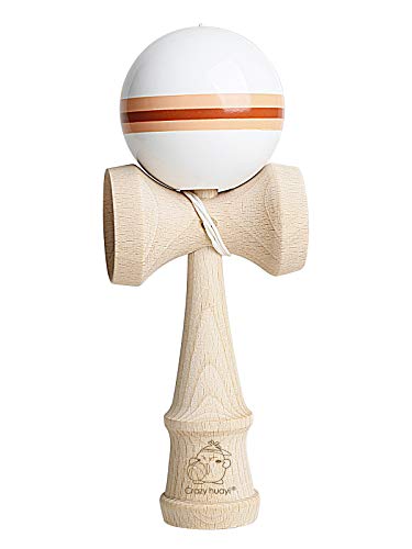 Kendama Kraze Buchenholzspielzeug, extra Schnur (Weiß und Hellorange) von Crazy huayi