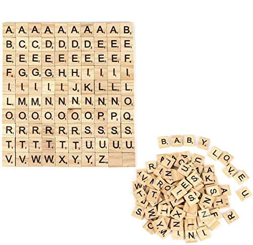 200 Stück Holz Alphabet Buchstaben Buchstabene Crafts für das Kunsthandwerk,Vorschulerziehung für Kinder Buchstaben zum Spielen von Crazy-m