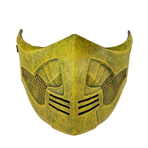 CrazyCatCos MK Game Maske, Jade/Sub-Zero/Kabal/Saibot/Skorpion/Skorpion/Smoke Resin Maske für Halloween Kostüm Zubehör (Scorpion Mortal Kombat X) von CrazyCatCos
