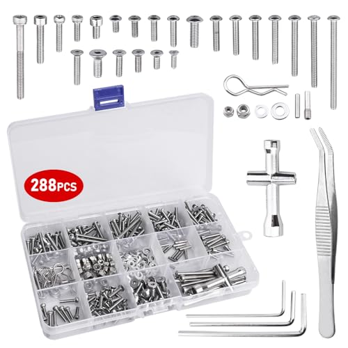 CrazyHobby 288pcs RC Screw Kit Hardware Fasteners Compatible with Traxxas Slash 1/10 2WD 4X4 RC Car CrazyHobby 288pcs RC Screw Kit Hardware Fasteners Compatible with Traxxas Slash 1/10 2WD 4X4 RC Car von CrazyHobby