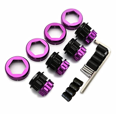 CrazyRacer 17mm Hex Wheel Conversion with 5mm Extensions Right-Hand Threaded M5 Purple for HPI Savage Flux X XL 21 25 SS 4.6 von CrazyRacer