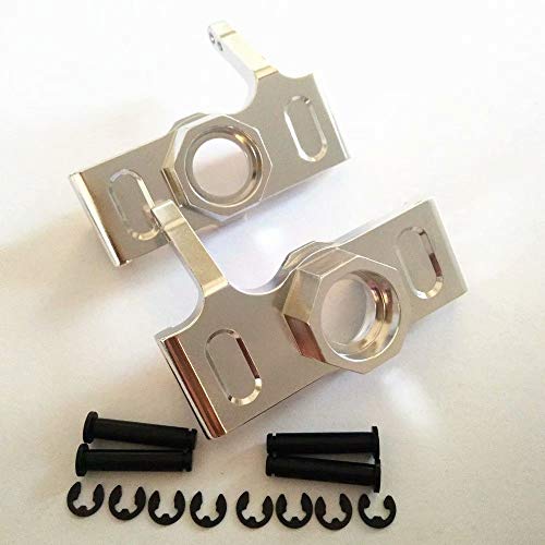 CrazyRacer 2pcs Aluminum Axle Carriers Knuckle Arm Silver for 1/8 RC HPI Savage X XL 21 25 SS 4.6 5.9 Flux 85048 von EPTNNASO