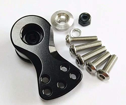 CrazyRacer Aluminium SERVO Saver 21.5MM for 25T Spline Output Shaft Ajustable HI-Torque - 1PC Black Alloy for 25T SERVO von EPTNNASO
