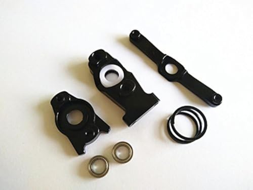 CrazyRacer Aluminum Steering Assembly with Bearing Upgrade Parts Black for Traxas 1/16 Mini E REVO Summit Slash 4X4 Rally von EPTNNASO