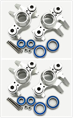 CrazyRacer HD Aluminum Axle Carriers Left&Right Front&Rear with Bearing -4PCS Set Silver for 1/10 RC Car Revo 3.3 E-Revo Summit E/MAXX 5334 von CrazyRacer