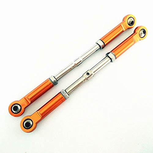 CrazyRacer Harden Steel Adjustable Turnbuckles with Aluminum Ends - 2pcs Orange for RC HPI 1/8 Savage Flux X XL 4.6 5.9 HP 93535 von CrazyRacer
