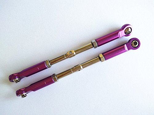 CrazyRacer Harden Steel Adjustable Turnbuckles with Aluminum Ends - 2pcs Set for H-P-I 1/8 Savage Flux X XL 4.6 5.9 HP Purple von CrazyRacer