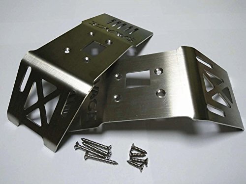 CrazyRacer Stainless Steel Front + Rear Skid Plate Chassis Armor -2PCS for H-P-I 1/8 Savage Flux HP XL 4.6 5.9 von CrazyRacer