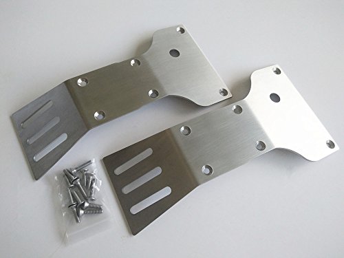 Stainless Steel Front & Rear Skid Plate Chassis Protect Armor (2pcs) for RC Car CEN 1/7 Reeper von CrazyRacer