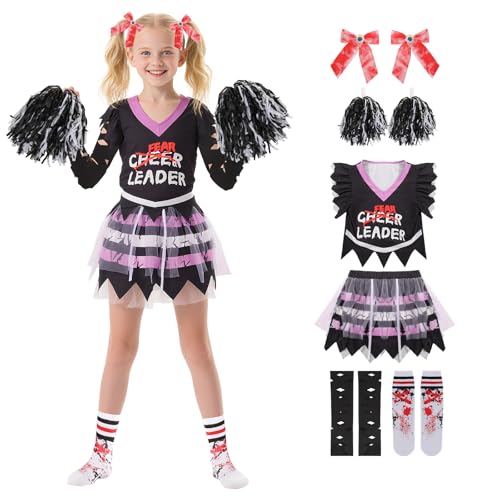 Crazycos Halloween Zombie Horror Campus Dead Cheerleader Costume for Girls von Crazycos