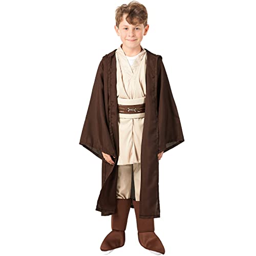Crazycos Jedi Kostüm Kinder, Krieger Kostüm Umhang Kapuze, Robe Kapuzen Tunika Uniform, für Halloween Cosplay, Mottopartys Karneval (M) von Crazycos