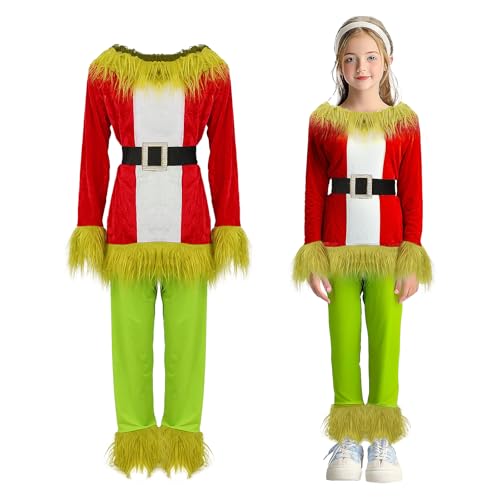 Crazycos Pelziges Grinch Monster Kinderkostüm Weihnachtsmann Kostüm Perfekt Baby Jungen Mädchen Party Rollenspiele-L Crazycos Pelziges Grinch Monster Kinderkostüm Weihnachtsmann Kostüm Perfekt Baby Jungen Mädchen Party Rollenspiele-L von Crazycos