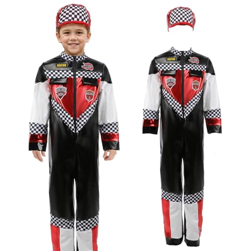 Crazycos Rennfahrer Kostüm Kostüm Jungen, Rennfahrer Kostüm Overall Jumpsuit für Kind Karneval, Party, Cosplay-L Crazycos Rennfahrer Kostüm Kostüm Jungen, Rennfahrer Kostüm Overall Jumpsuit für Kind Karneval, Party, Cosplay-L von Crazycos